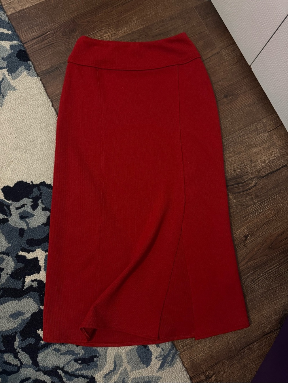 H&M red midi skirt